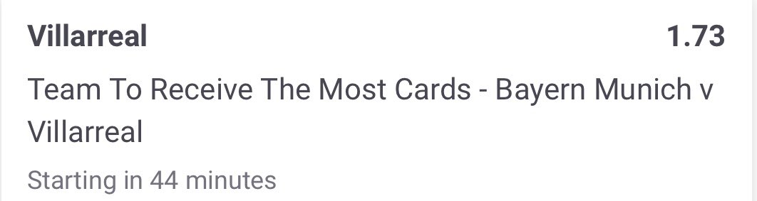 TipsRaw's tweet image. Champions League Bets ⚽️

— Chelsea o1.5 Offsides @ 2.1
— Villareal Most Cards @ 1.73
— R. Madrid Most Cards @ 2.4

We also had some free bets from the weekend, we’ve gone for two Longshots @ 7.44 &amp;amp; @ 9.31 🤝

Like + Retweet to support the page!

#UCL #RMACHE #BAYVIL