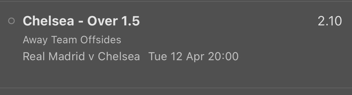 TipsRaw's tweet image. Champions League Bets ⚽️

— Chelsea o1.5 Offsides @ 2.1
— Villareal Most Cards @ 1.73
— R. Madrid Most Cards @ 2.4

We also had some free bets from the weekend, we’ve gone for two Longshots @ 7.44 &amp;amp; @ 9.31 🤝

Like + Retweet to support the page!

#UCL #RMACHE #BAYVIL
