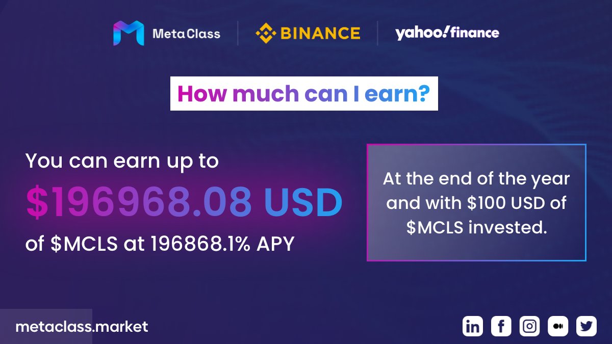 Captaincr_'s tweet image. One of the best project with very huge potential of @metaclassbsc and am sure this will have a grand success in crypto universe. So don&apos;t hesitate to get your 1000x of investment here. This is the best #BSCGem of 2022.

LFG 🚀🚀🚀🚀

$MCLS #metaclass #mcls #METACLASSBSC