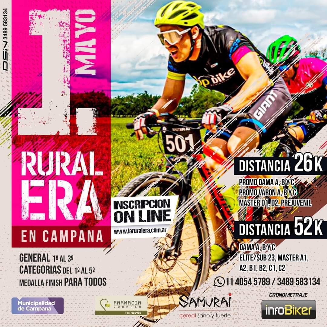 SARAVIAFERNANDO's tweet photo. NO TE QUEDES AFUERA !!
👉1º de Mayo 2022 :: RURALERA :: #laruralera
RURAL BIKE EN CAMPANA Bs. As.
Formulario de Inscripción:
https://t.co/Ih3CHzblwY

@infobiker https://t.co/Jekjel5Xb7
