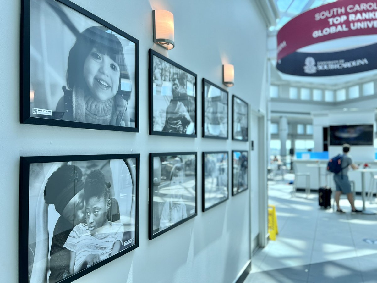 We have new art on the walls of the entryway to the food court, thanks to our partnership with Family Connection of SC — now going two years strong. “LOOK!” will be on display at CAE through the summer, so next time you #FlyLocal, make sure to a look at these beautiful pieces.