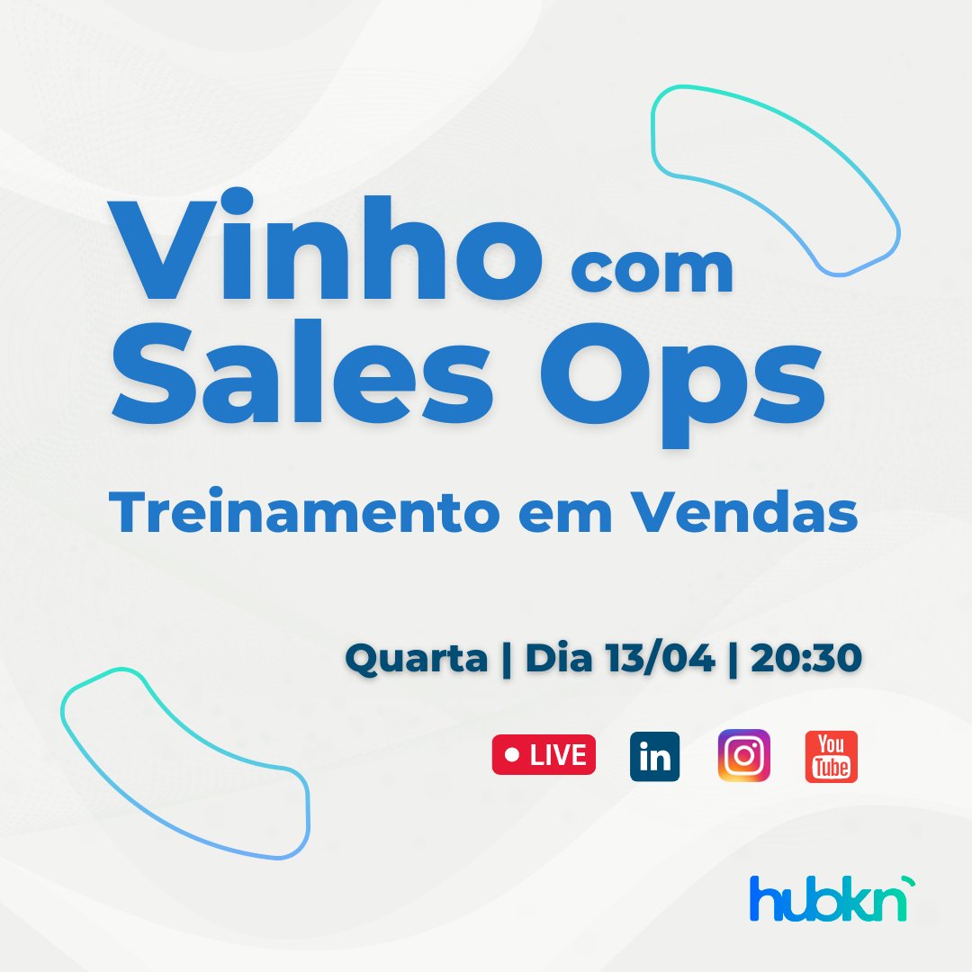 hubkn_ai's tweet photo. Anote aí, nessa quarta-feira às 20:30 hs estamos de volta com mais uma live da série As 9 funções do Sales Ops. E o tema desta vez será sobre treinamento em vendas! Imperdível, hein?
Inscreva-se agora mesmo! 
https://t.co/JtFceovW42
#salesops #sales_ops #crm #ai #salestech https://t.co/1p5wvs3sHl