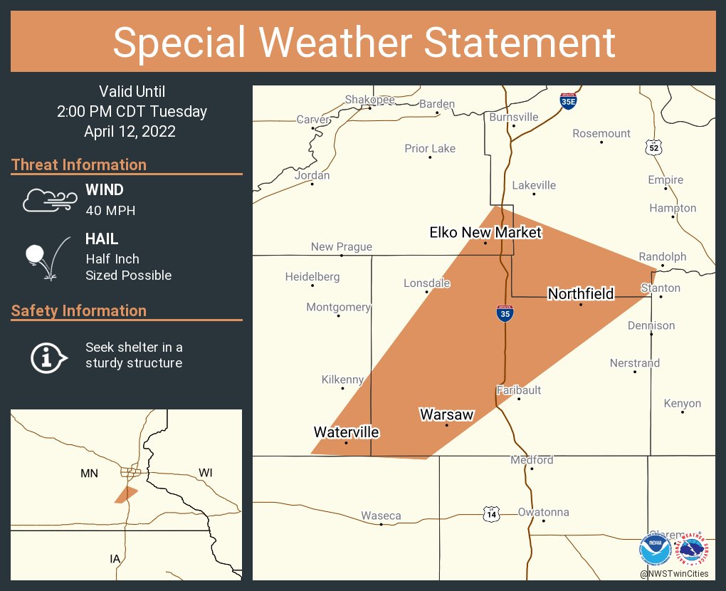 NWS Twin Cities on Twitter "A special weather statement has been
