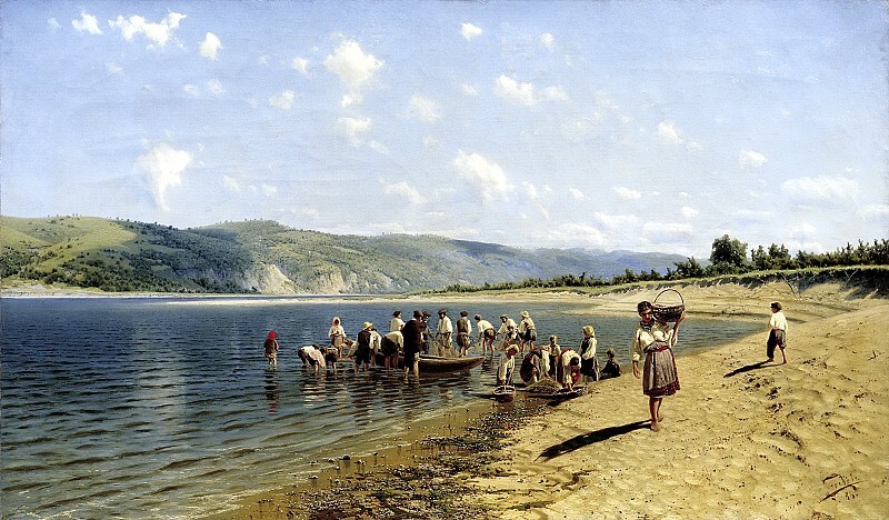 Николай Сергеев. «Тоня на Днепре». 1889 Г. Холст, масло.
