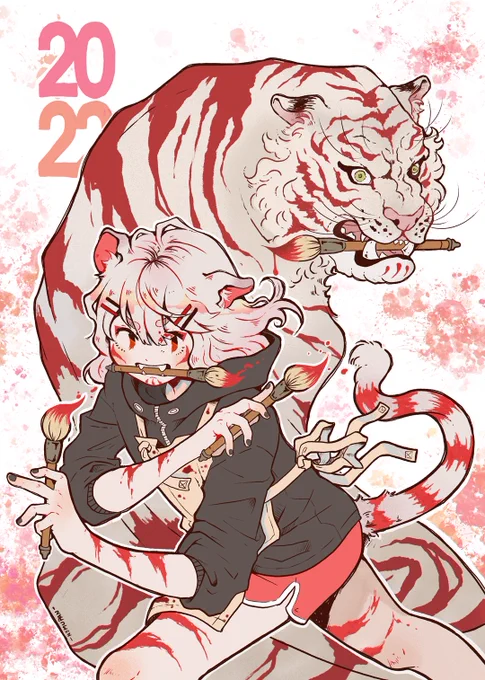 Happy #PortfolioDay ! I'm Nemu and I love to draw and sleep 🐯✨ 