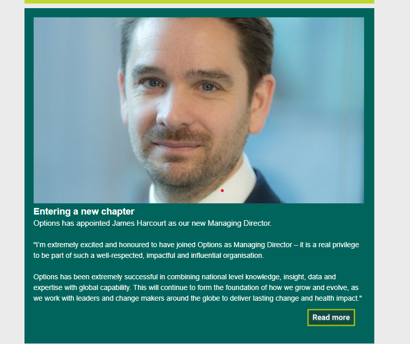 We’ve just re-launched our newsletter! To find out more about latest news, blogs and opportunities to work with us mailchi.mp/9cb30859e94e/o… <a href="/OptionsinHealth/">Options Consultancy Services Ltd</a>