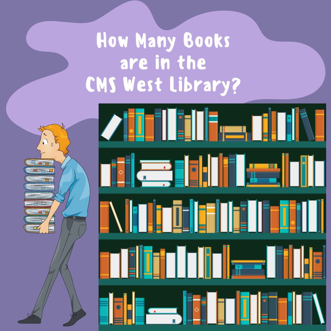angiemahalik's tweet photo. With a great guess of 13,500, Dhairya was very close to the exact number of print books in our collection! We have a total of 13,573 physical books in the West Library. He is the winner of fabulous new books courtesy of @NTTBFest #shelfstuff #cisdlib #westfam #SchoolLibraryMonth https://t.co/uehK6aAcbm