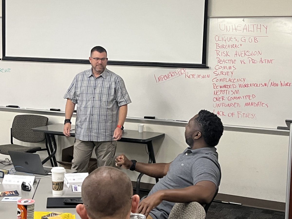 bluecourage's tweet photo. Michael, Dan and George Belsky— West Point Graduate, Retired ATF SAC, Military Historian discussing Major General Schofield’s definition of Discipline on Day Two of Purple Resolve for Arizona National Guard. 
#purpleresolve #PTSDNOW #AZNG #bluecourage https://t.co/xoR0S5tKE8