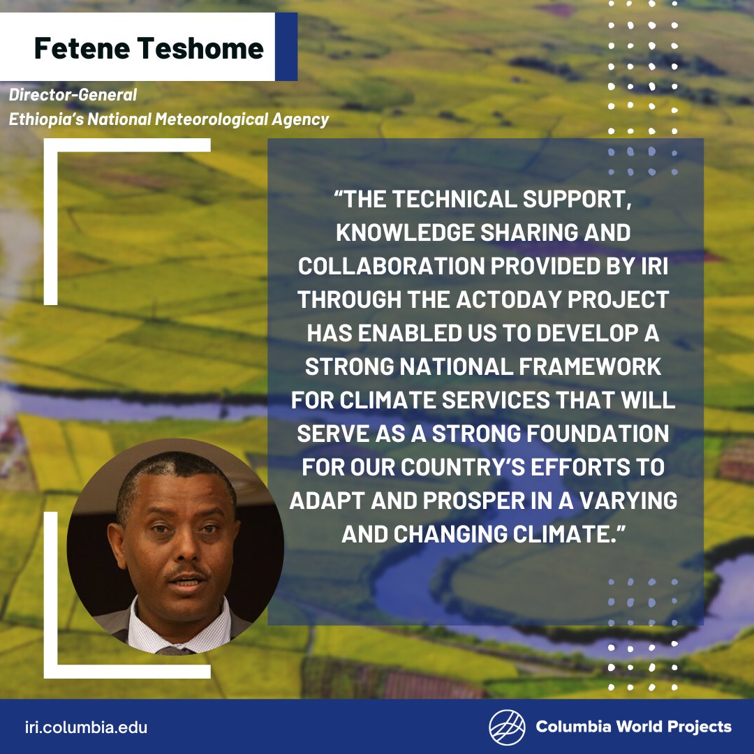 One of the primary highlights in the ACToday report is the empowerment of National Meteorological Services with tools to adapt and respond to climate change in their regions, informed by their own knowledge and experiences.

Read this story here: iri.columbia.edu/news/empowerin…