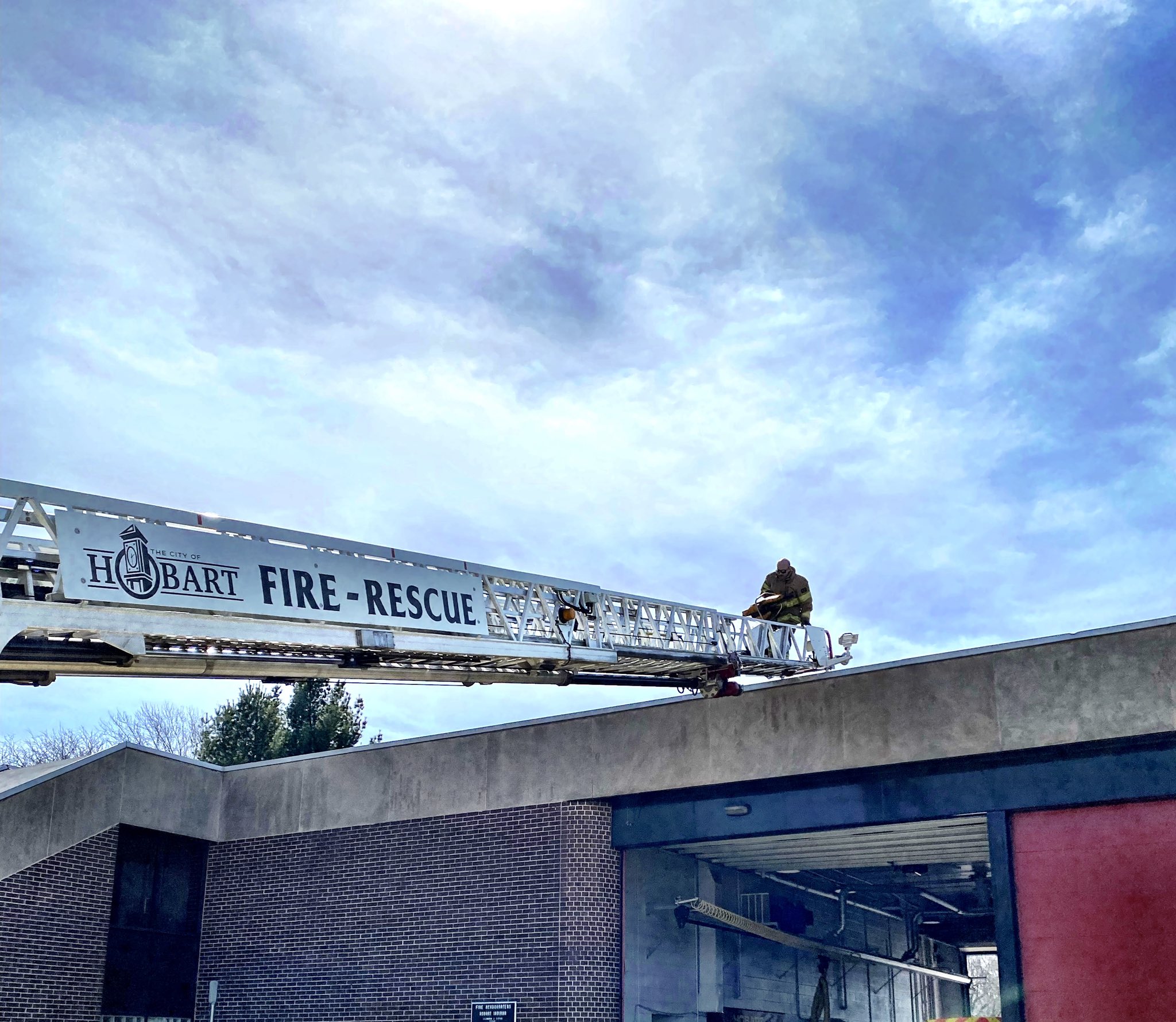 Hobart Fire Department on Twitter "Roof ops & truck training on a beautiful April day. https