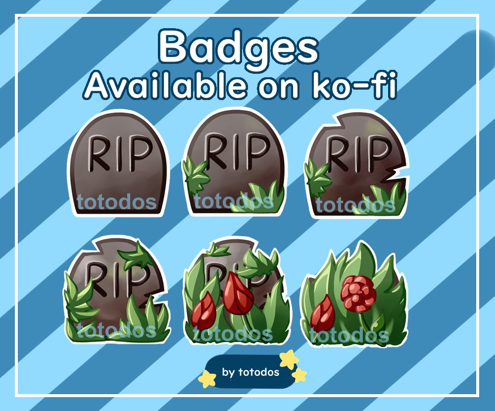 totodo_s's tweet photo. I'm opening a ko-fi store! \o/ I'll be adding to it as frequently as I can with stuff :3 I have lots of ideas!
To start, I have these twitch bit or sub badge sets for $11/set!

My link is ⭐️https://t.co/pZSnzRo4cx⭐️if you wanna take a peek 🙏
#emoteartist https://t.co/qCebVK9Xw5