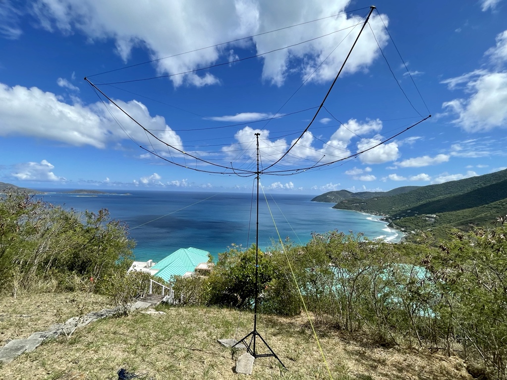 N2IEN, @W2RE, and <a href="/WW2DX/">WW2DX (Lee)</a> operating VP2V/N2IEN. The <a href="/Buddipole/">Buddipole</a> BuddiHEX is on a triplexer at 600 feet MSL. The pileups won’t stop! Awesome to see 10m open.