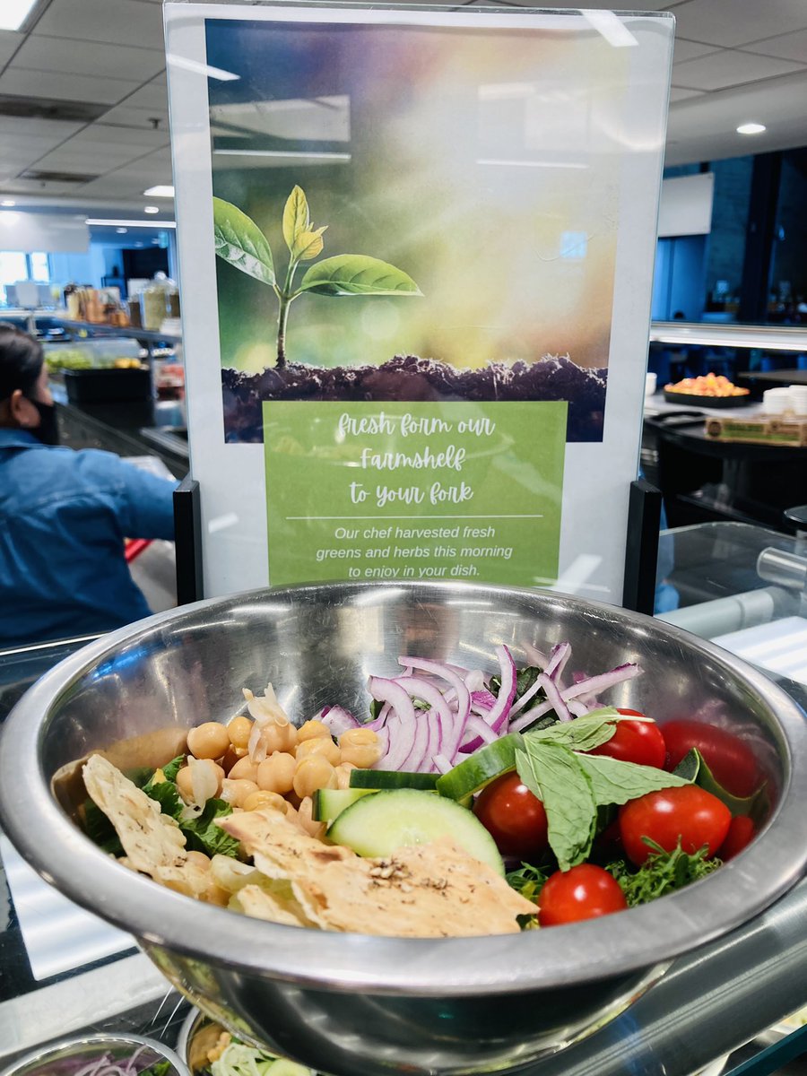 bonappetweet's tweet image. 10 ft from the farm to your plate!!!!!😂😂 Todays composed salad at #byo has greens we grew in house. Come down and let us know how our green thumb is @TwitterREW