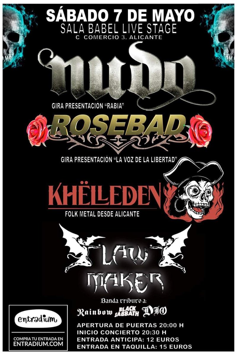 🔥DAVE CON ROSEBAD🔥
Nos alegra anunciar que Dave estará colaborando con los valencianos <a href="/ROSEBADMETAL/">ROSEBAD</a> en su visita a Alicante el próximo día 7 de Mayo en Babel Live Stage.
Os animamos a que vayáis a lo que será una gran noche de rock y metal.

#hadadanza #colaboracion