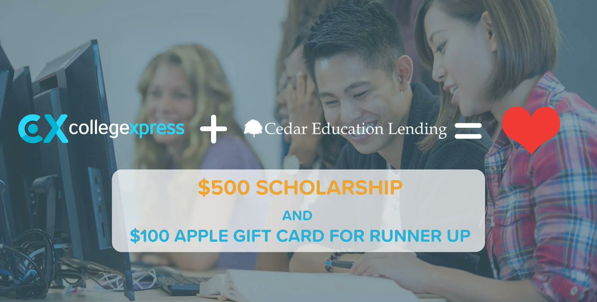 CXCounselors's tweet photo. Students should be taking advantage of these opportunities this month! 
The Color Scholarship Contest: https://t.co/tK44pLD4tI
Scholarship and gift card giveaway with @CedarEdLending: https://t.co/kXAi6q9Rx7
Gift card giveaway with @Unigo: https://t.co/8Dq8xlUS6Q
#giveaways https://t.co/yPO88iuMky