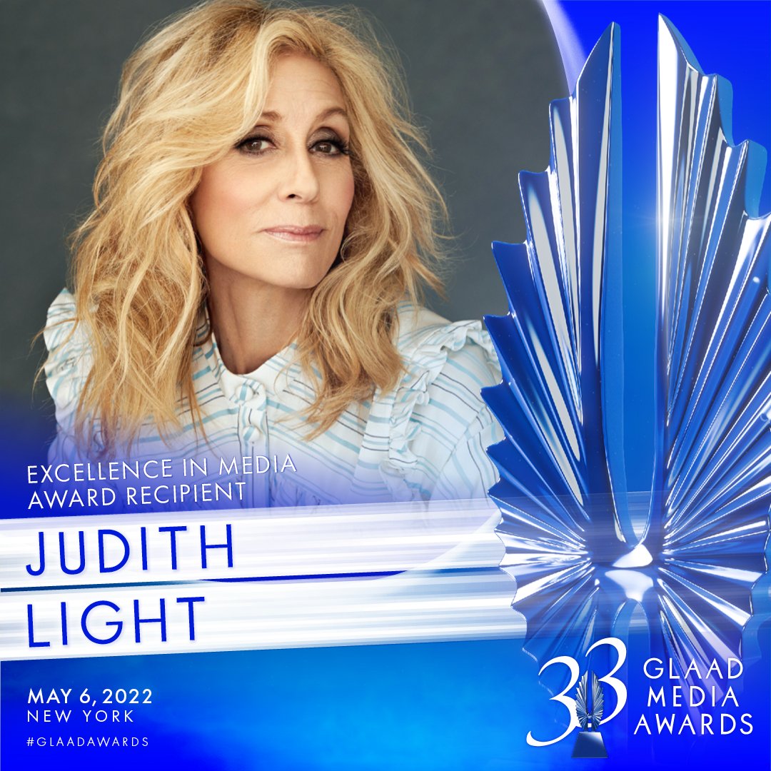 glaad's tweet photo. The great @JudithLight will receive the Excellence in Media Award at the #GLAADawards in NYC on May 6th. GLAAD's Excellence in Media Award is presented to media professionals who have made a significant difference in promoting acceptance of LGBTQ people. https://t.co/wKAxd7phSS