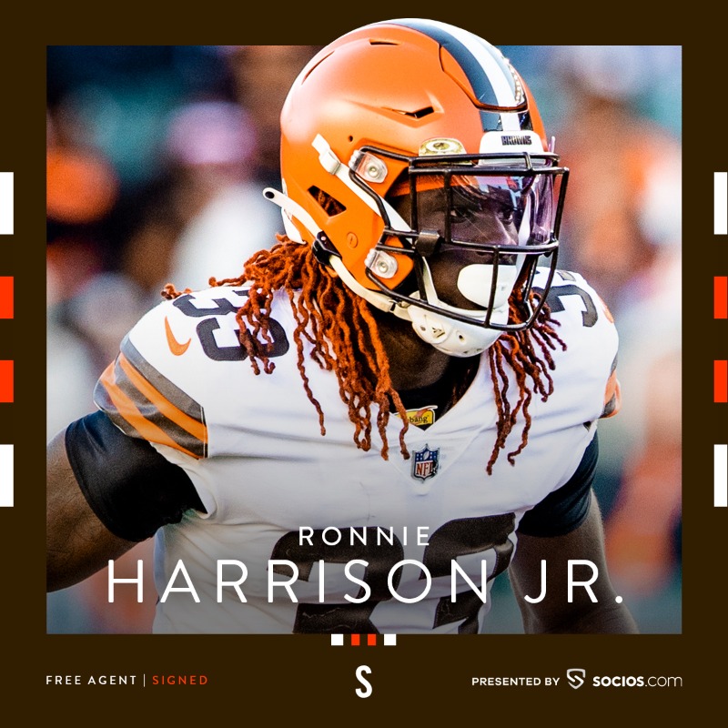 Browns's tweet photo. We have re-signed S Ronnie Harrison Jr.