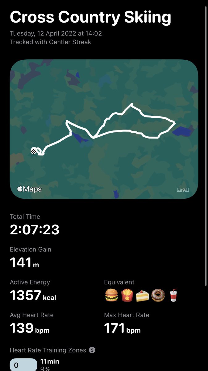 Hi <a href="/Gentler_App/">Gentler Streak</a>! Love your app, but came a cross a bug (I think) that’s a bit weird. I skied (cross country) and wheat for 14km. Used you app, and all data comes from your app. Why is it not displaying distance? 🙃