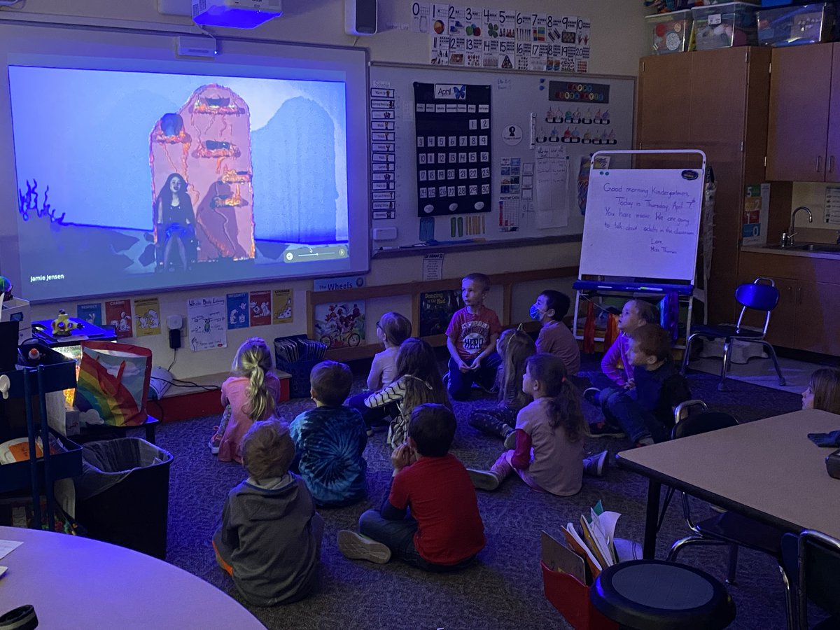 KbunkElementary's tweet photo. KES students in Miss Therrien's Kindergarden class were completely mezmerized by the MSK stage production of The Little Mermaid. https://t.co/7LAC1LjWTa
