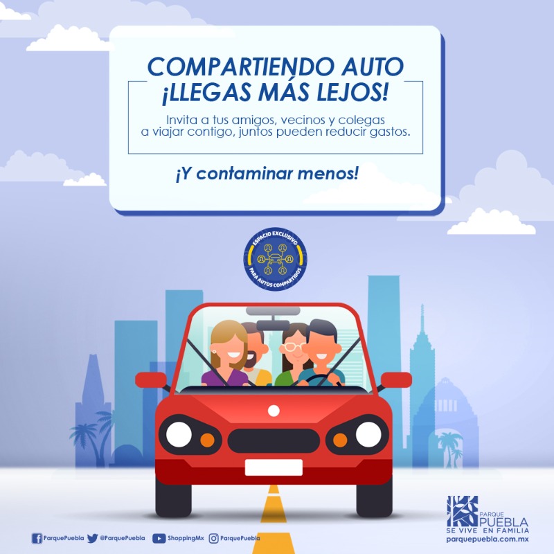 Parquepuebla_'s tweet photo. Menos contaminación, menos tráfico, tiempos de traslado más rápidos y mucho más son solo algunas de las ventajas de compartir tu auto. ¡Únete!
#autocompartido
#carpooling
#cuidemoselplaneta
#parquepuebla https://t.co/r60AnKigaQ