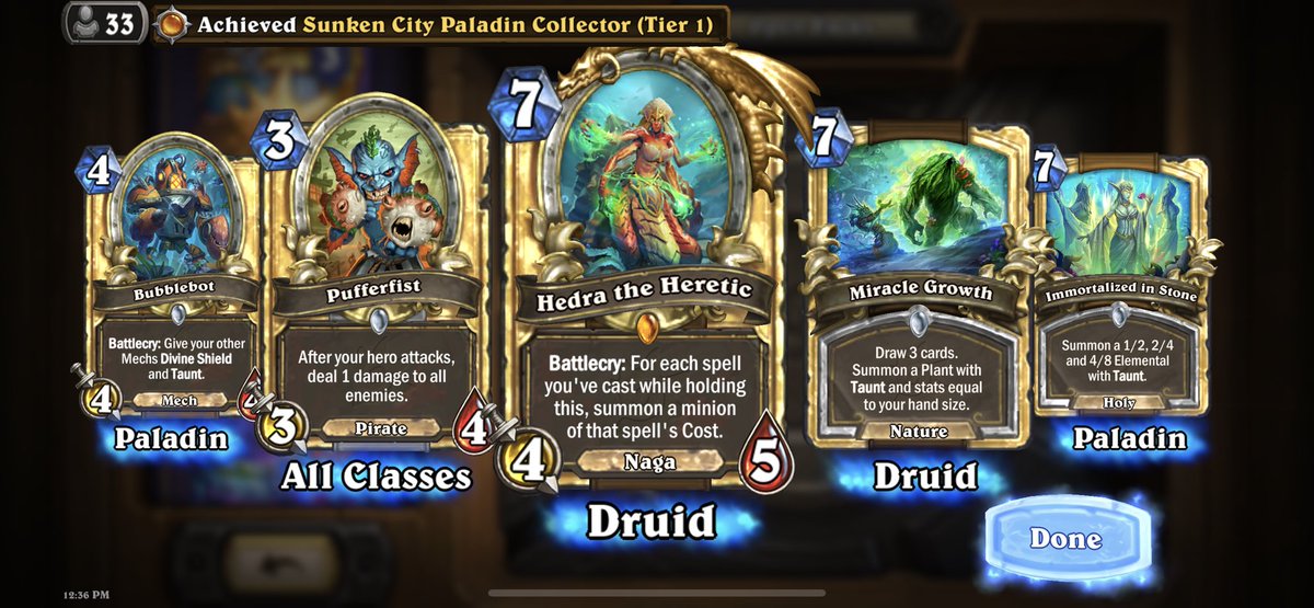 Nevar_SSS's tweet photo. @PlayHearthstone #sunkencity had some luck https://t.co/mbpYrMmLkk