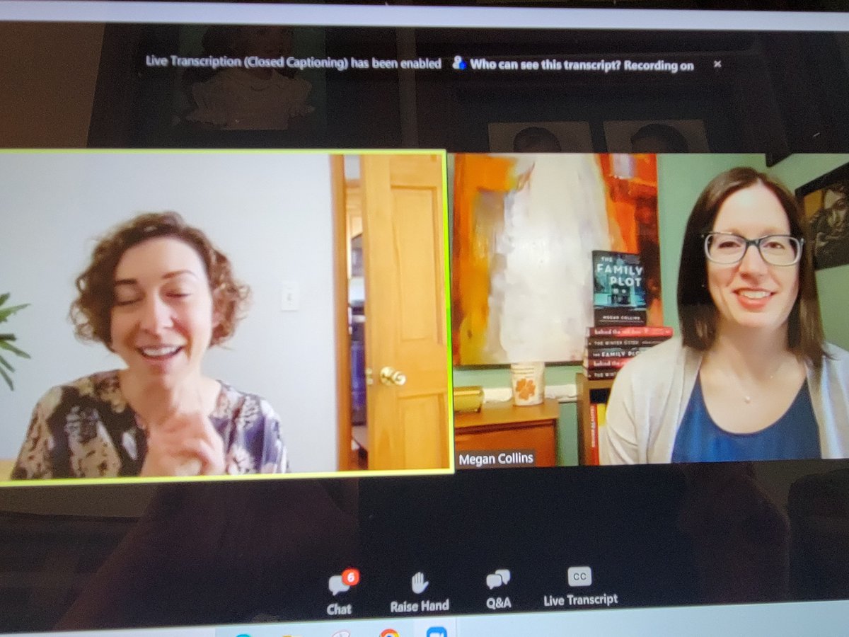 spencerwriter's tweet photo. Watching authors Andrea Bartz and @ImMeganCollins via @BNBuzz #TheFamilyPlot. https://t.co/0j0hj5E1pN