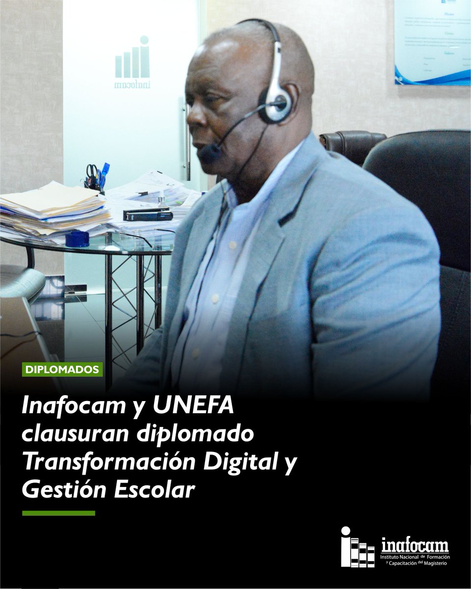 INAFOCAMRD's tweet photo. Inafocam y UNEFA, en alianza con la Universidad San Ignacio de Loyola de Lima, Perú clausuran el diplomado "Transformación Digital y Gestión Escolar Hacia la Educación Inclusiva". 
.
.
#Educacionsetranforma #educacion #RD #Inafocamrd https://t.co/MWlnJxn9cJ