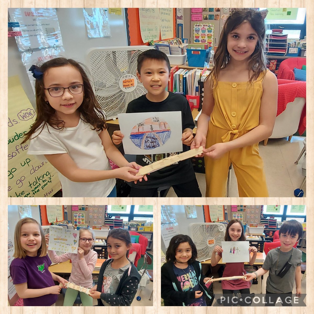 mgerlach2's tweet image. These engineers created company names and logos for their companies. Check out their bridge designs! Stay tuned for the results of our testing! #frsd @CopperHillES #CHProud #engineeringanddesign