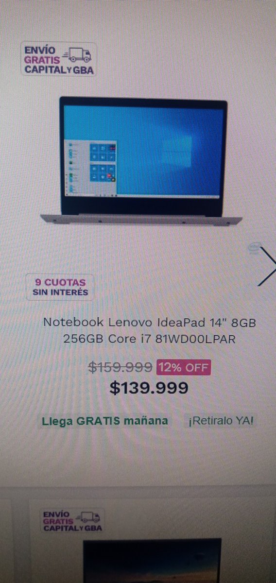 josesz1's tweet photo. Consulta: @dzapatillas si @fravegaonline publicita una computadora en 9 cuotas y cuando la querés comprar no se puede pagar en esas cuotas,. Es publicidad engañosa? 🤔 https://t.co/vT4rXKaK1h