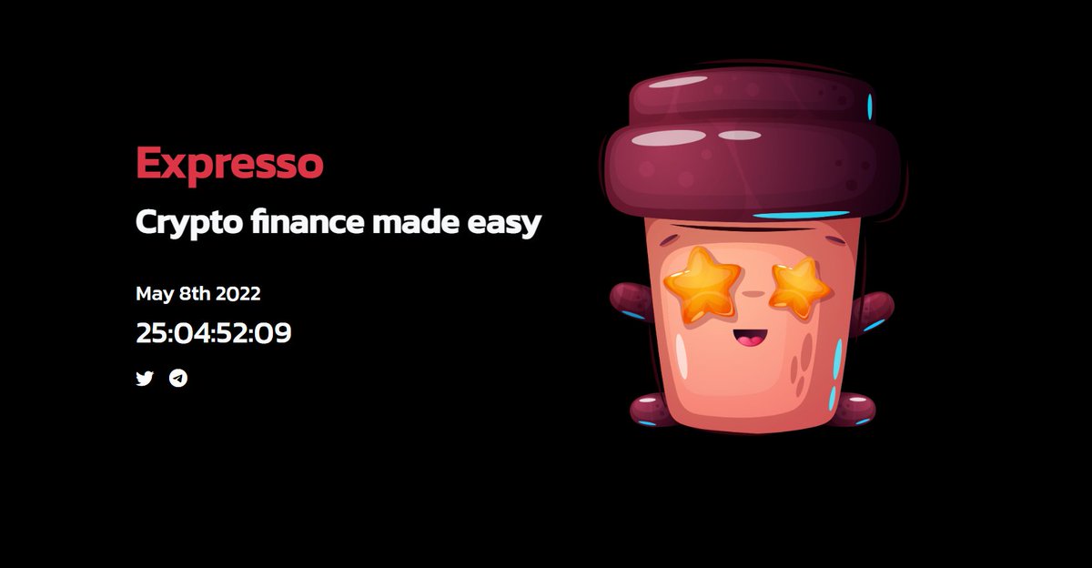 Hi World,
we are going to be live in May! 
Stay tuned and check our website!
expresso.finance

#cryptocurrency #tokens #community #Launchpad