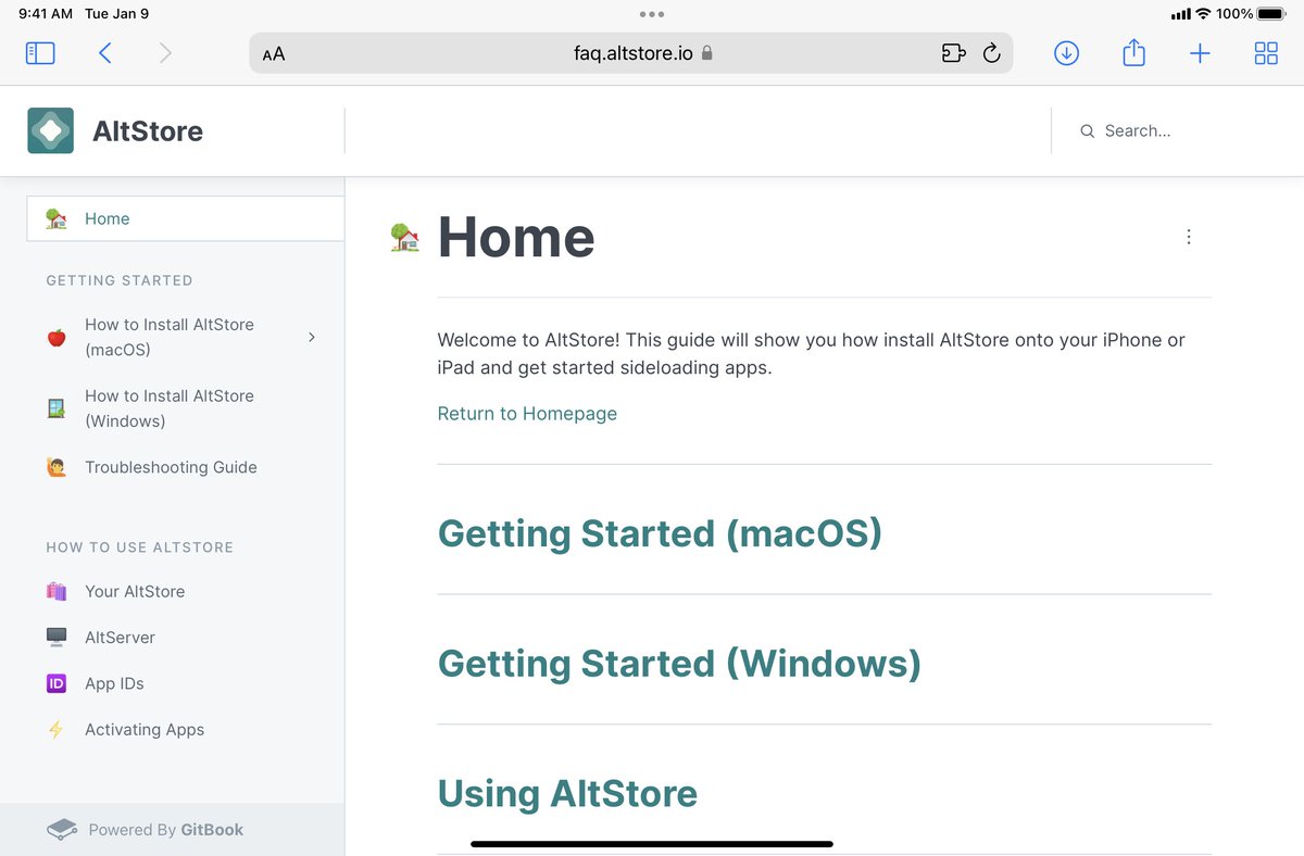 altstore.io FAQ homepage