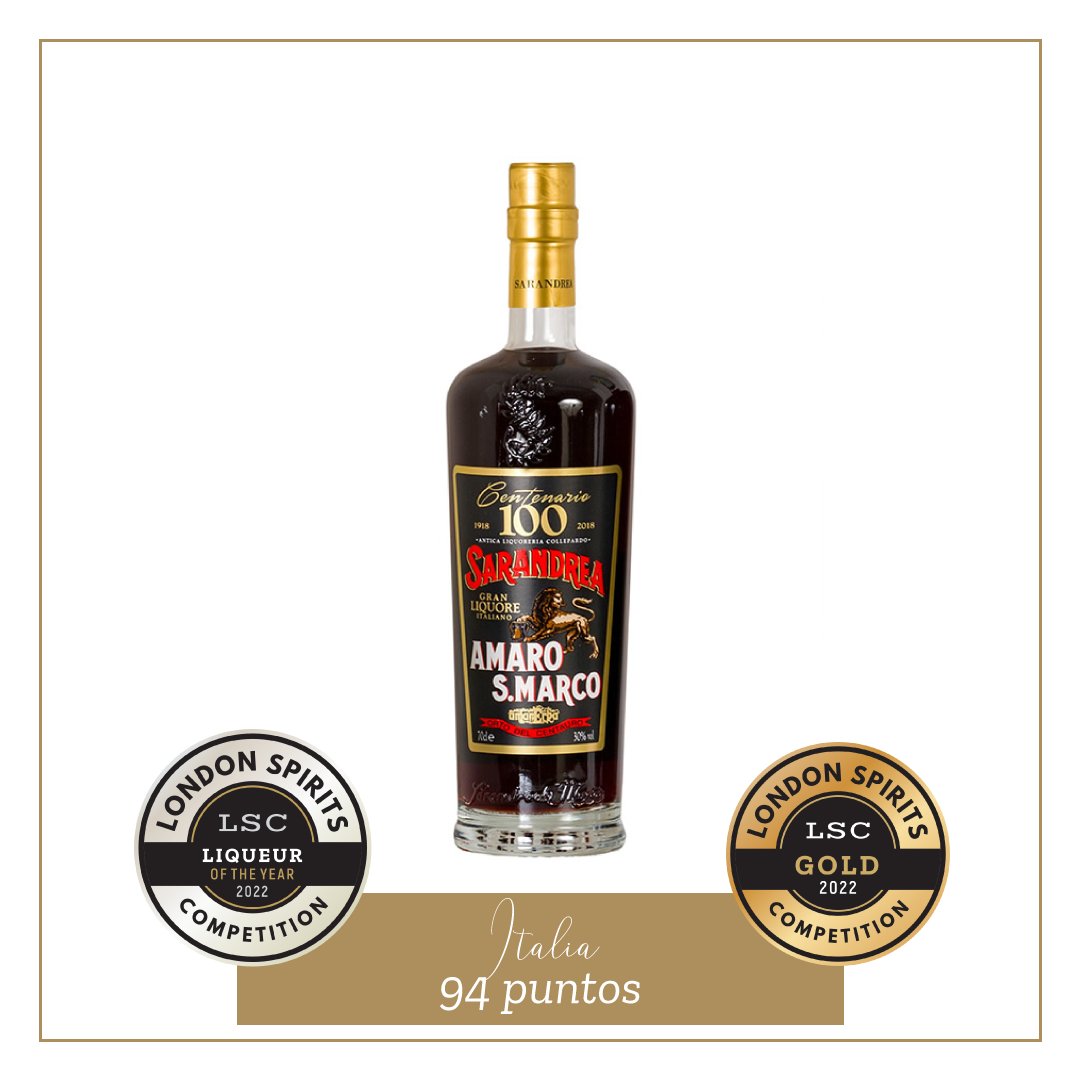 🏅 Amaro San Marco, de la destilería #Sarandrea, en Italia, ganó:
👉 Licor del Año
👉 Best in Show, Italy
👉 Medalla de Oro con 94 puntos.
-
🥇Recuerda que ganar una medalla en @londoncompetitions   significa que tu bebida es de calidad y que es COMERCIALMENTE RELEVANTE.