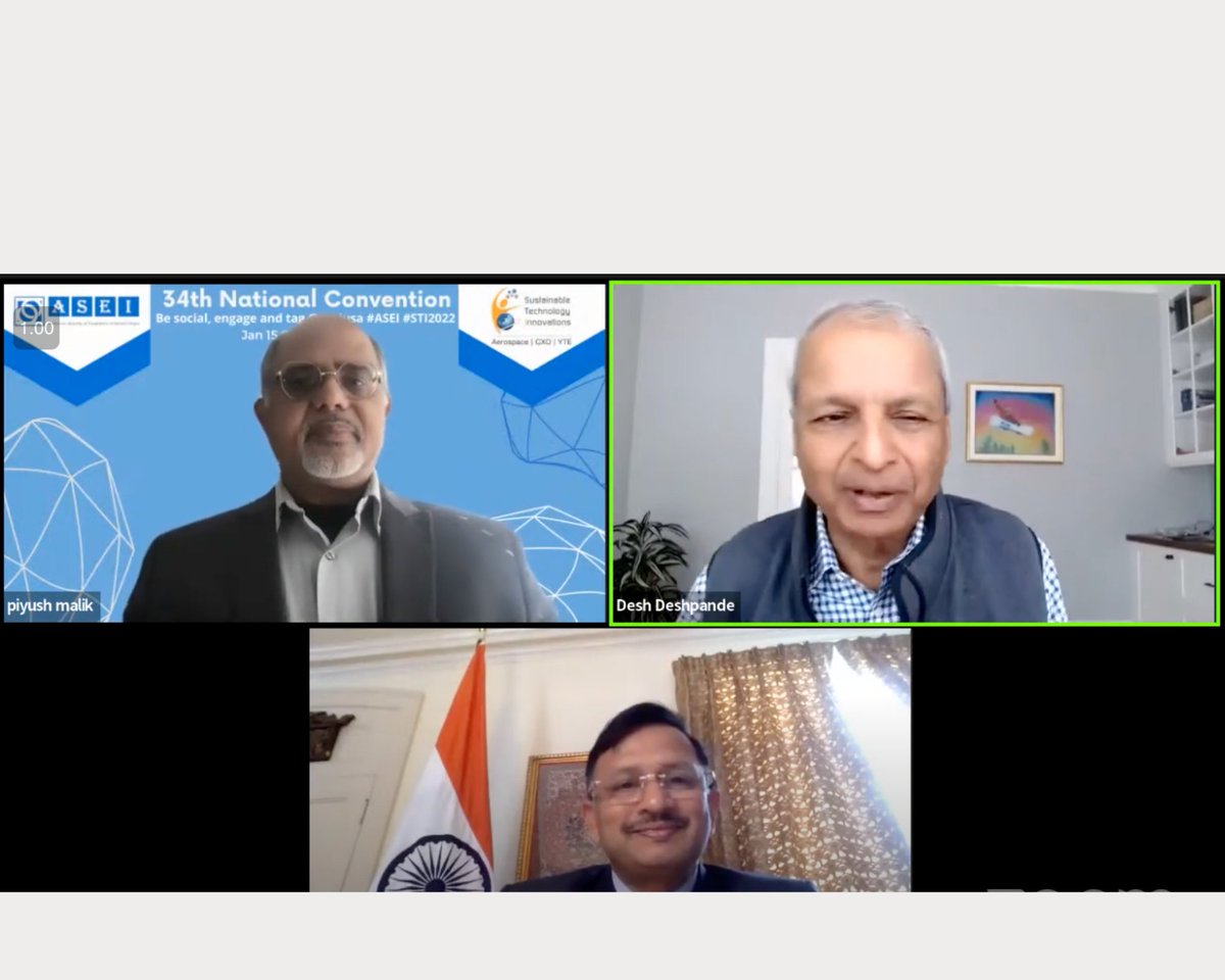 It was an honor to have <a href="/nagentv/">Amb.Dr TV Nagendra Prasad</a> <a href="/CGISFO/">India in SF</a>  present #ASEI Lifetime Achievement award to Dr Desh Deshpande <a href="/DeshpandeFdtn/">Deshpande Foundation</a> <a href="/KakatiyaSandbox/">Kakatiya Sandbox</a>. 
Grateful to Ambassador <a href="/SandhuTaranjitS/">Taranjit Singh Sandhu</a> for sending an inspirational message <a href="/pmalik1/">Piyush Malik</a>  <a href="/AmritMahotsav/">Amrit Mahotsav</a> 

More details:
myemail.constantcontact.com/---ASEI-Awards…