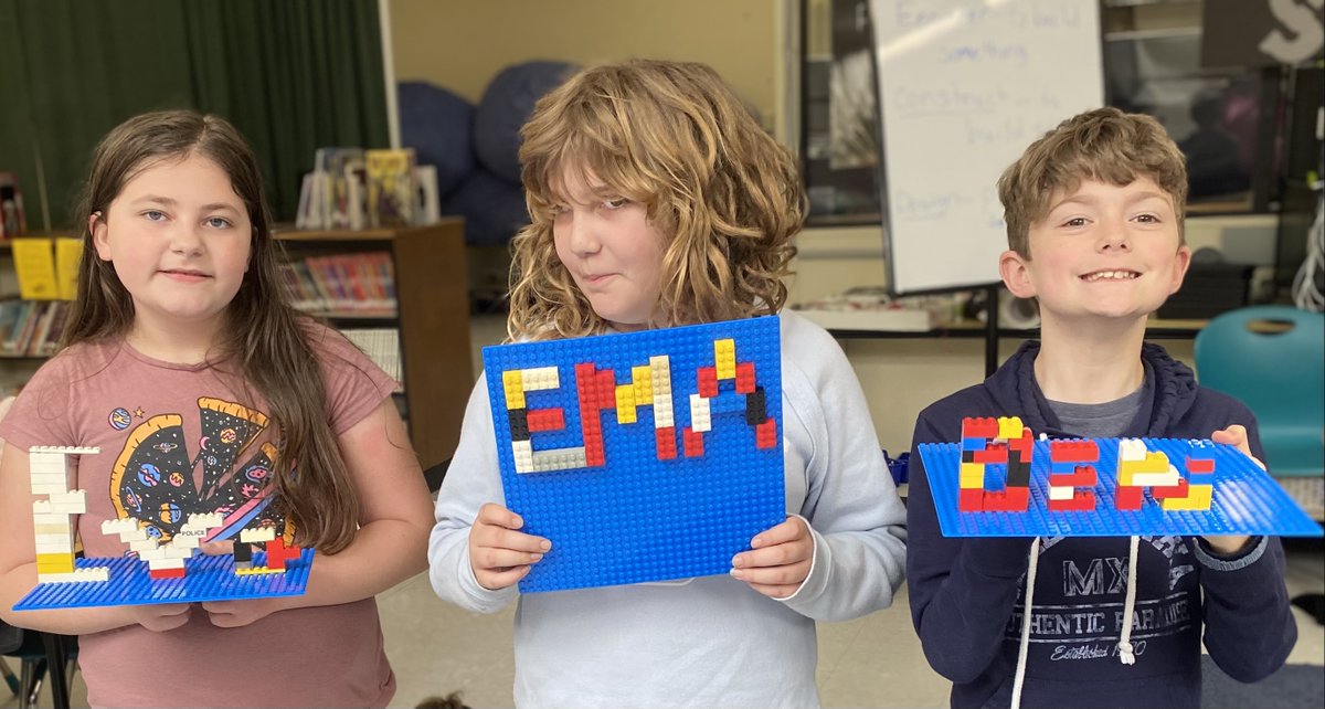 MsAshley_FFES's tweet photo. This week at FFES, students are using their engineering and constructing skills with using rectangles to make cylindrical shapes and alphabets with Legos! @PlymouthSch @pps_edtech @FFESPlymouth https://t.co/RptEEQiNrf