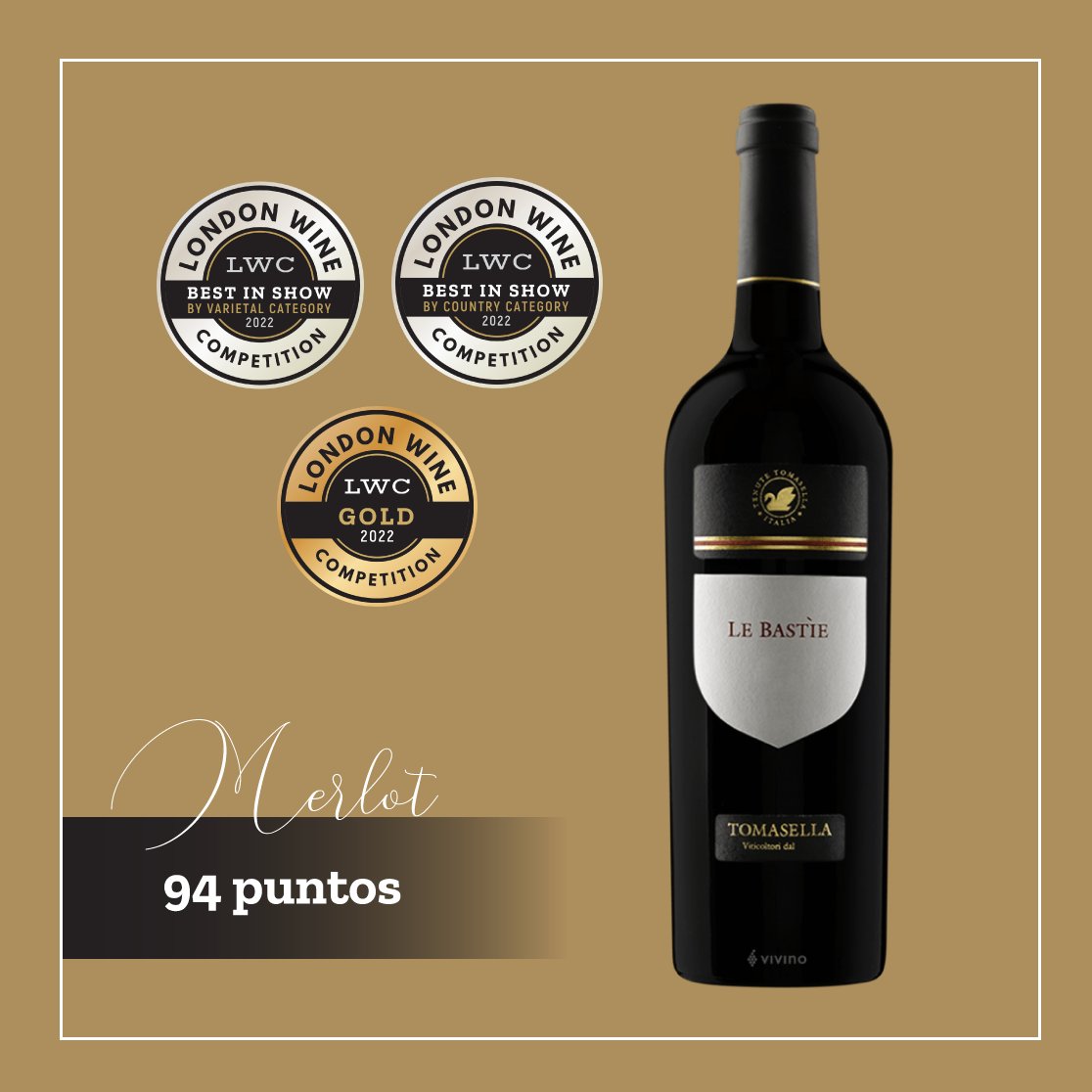 🏅  Le Bastìe Rosso de <a href="/TTomasella/">Tenute Tomasella</a> ganó:

👉 Best in Show by Varietal: Merlot
👉 Best in Show by Country
👉 Medalla de Oro con 94 puntos.

¡Felicitaciones!

#londonwinecompetition  #bebidasalcoholicas #bar  #bartenders #medallas
#brandy #vino #sommeliers #viñedos