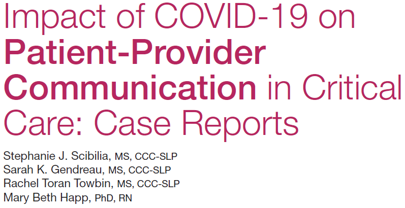 "Supporting communication, providing education to family members, &amp; interprofessional collaboration &amp; creative problem-solving are essential to optimizing patient communication &amp; humanizing the critical care experience for patients &amp; their families" aacnjournals.org/ccnonline/arti…
