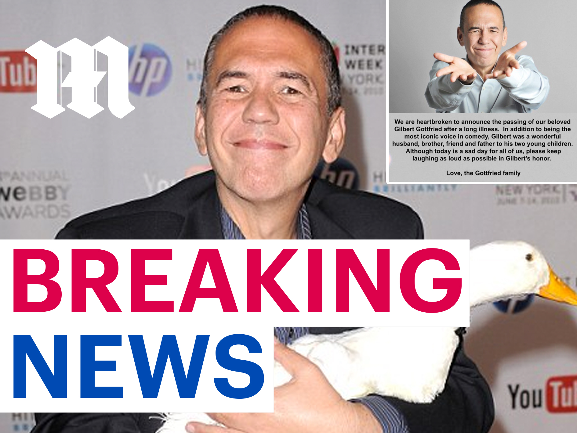 Daily Mail Online on Twitter Gilbert Gottfried dies at age