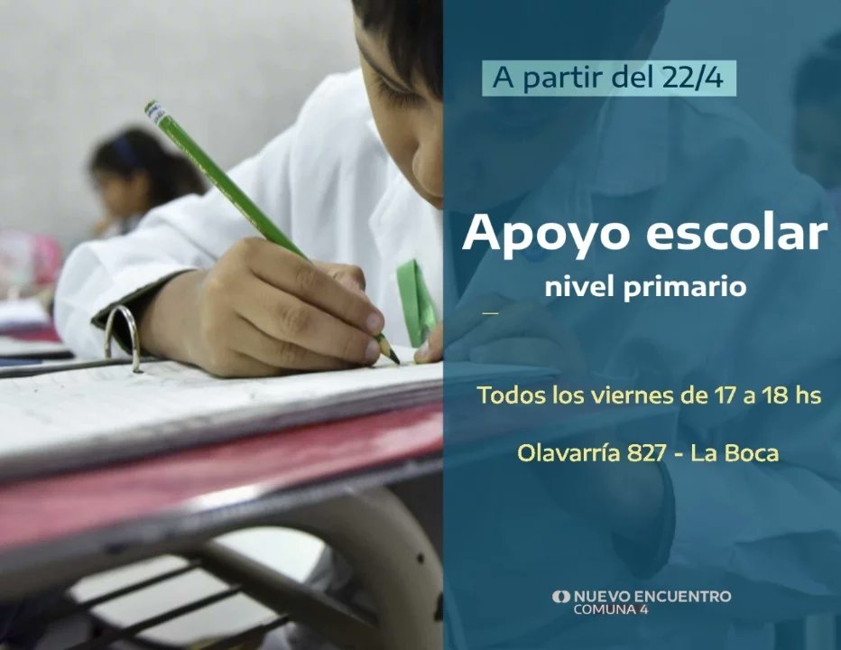 NE_comuna4's tweet photo. Arrancan los talleres en la Básica Riachuelo!!!!! 

#talleres #apoyo #arte #oficios

@Encuentro_CABA @AntolinMagallan @MariaSuarezC3 https://t.co/foMnS4qC3B