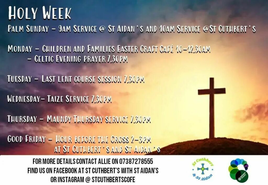 We continue on our journey through Holy Week - a reminder of our different services. instagr.am/p/CcQymkvozip/
