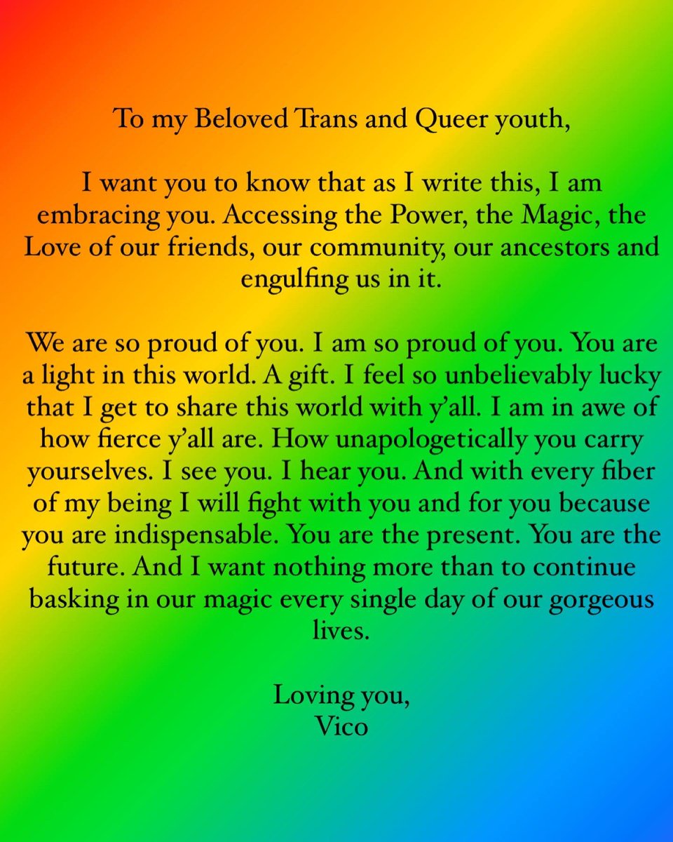 It feels a little dystopian. On one end we have the most representation we’ve ever had on film, tv, media… and in the other, thousands of bills threaten our very existence. This is a reminder of our power. And that we have each other 💙✨ #letters4transkids