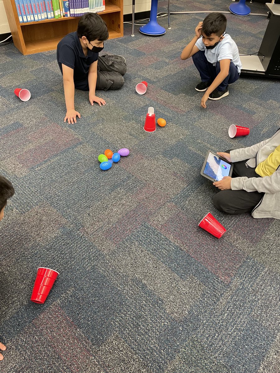 RussellElReads's tweet photo. The Sphero Bunny had to hide the eggs in the cups! https://t.co/q9HtbYCg3i