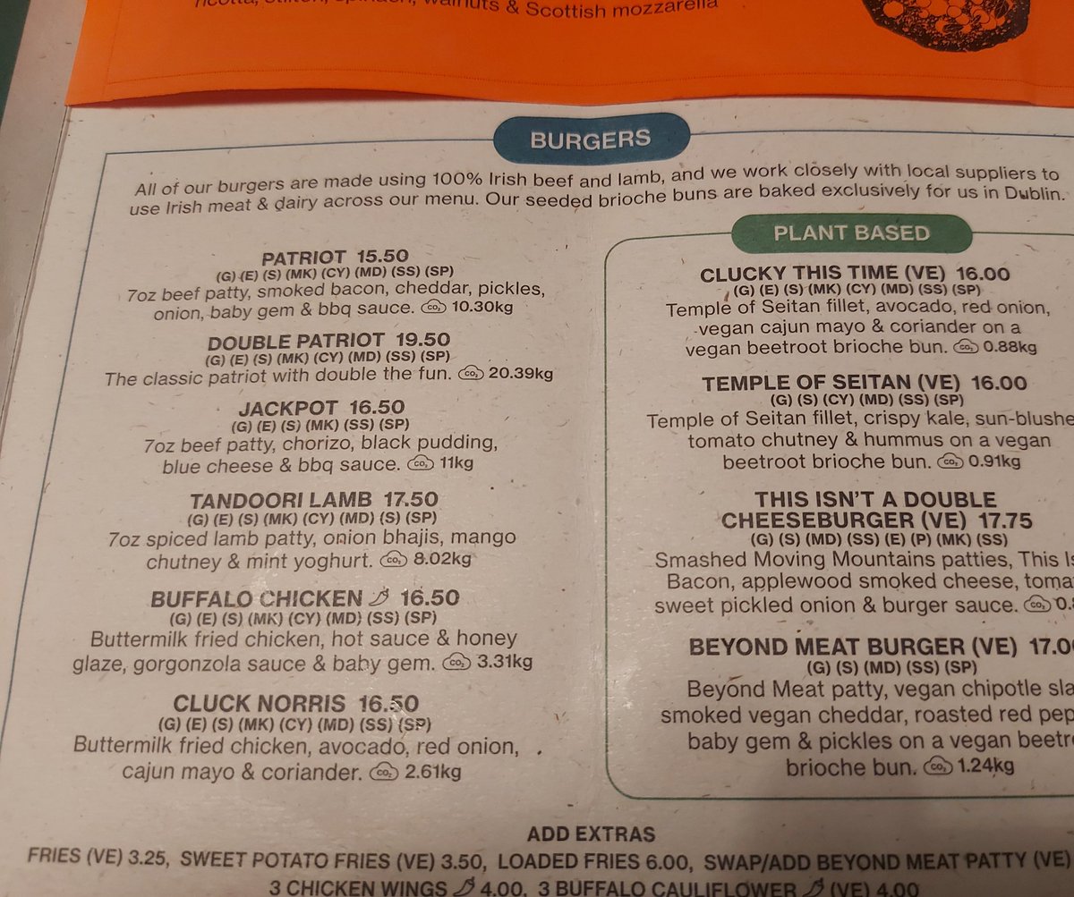 Ignore for a moment the eye-watering Dublin prices - look at the CO2 labelling.....

Would this influence what you would order?