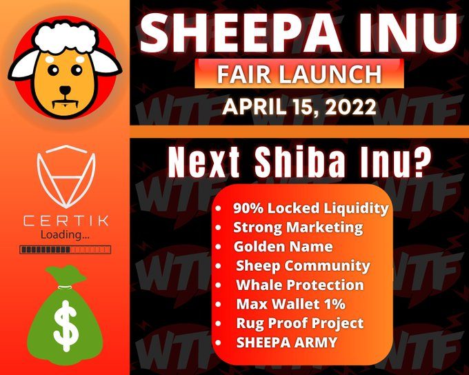 CryptoKuiil's tweet photo. #Sheepainu is coming
Are you ready for the next #SHIBA ?
You missed #SHIB #FLOKI ?
Missed your chance in Shiba Inu ? No worries !
Become an early investor. Your 100$ today can get you 100,000$ tomorrow.
Come to #SHEEPA @SheepaInuToken #1000xgem
Join https://t.co/W3WNYxR1wi https://t.co/Pdy0GdQUBM