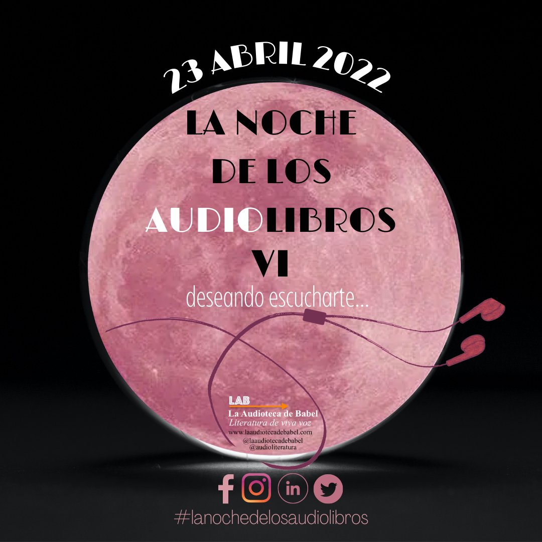 lanocheaudiolib's tweet photo. Ya está al caer la gran fiesta del #DíaMundialdelLibro y de los #DerechosdeAutor y por 6º año consecutivo desde La Audioteca de Babel® @audioliteratura convocamos La Noche de los Audiolibros, una apuesta absoluta por reivindicar el libro oral y en la que #tuvozcuenta! https://t.co/FVNb9GVyY4