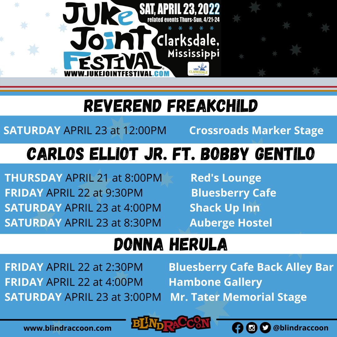 The Donna Herula Trio is looking forward to playing at Juke Joint Fest on April 22nd and 23rd!  Hope to see you in Clarksdale, Mississippi!  XOXO Donna  #acousticguitar #Blues