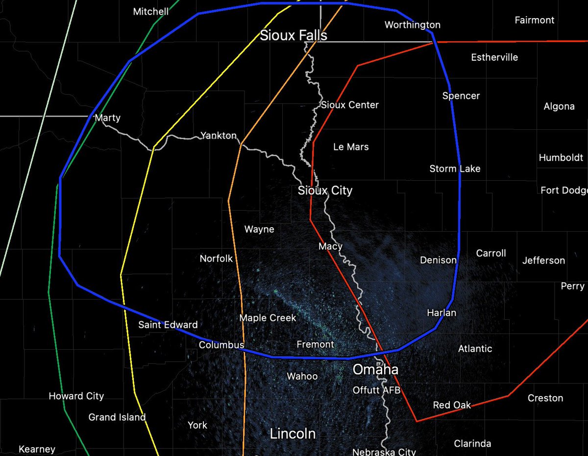 Tornado Watch likely to be issued in the blue circled area. #OMA would likely be included in this. #NEwx