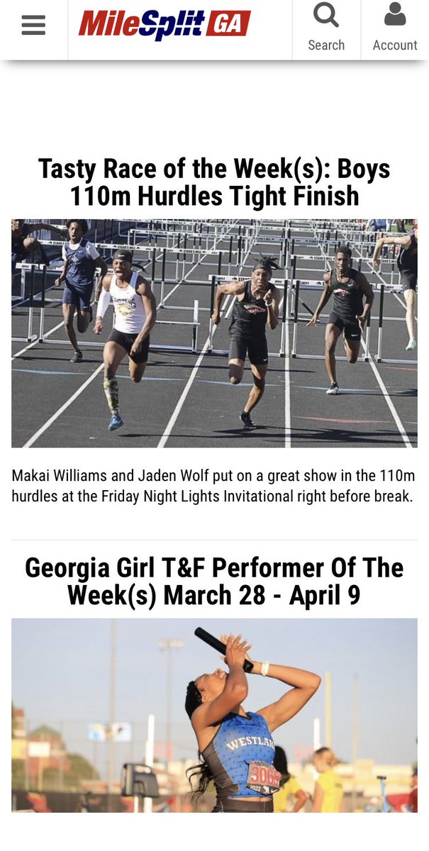 makaiw30's tweet photo. Appreciate @MilesplitGA for the front page appreciation https://t.co/DRru7eE1Cb
