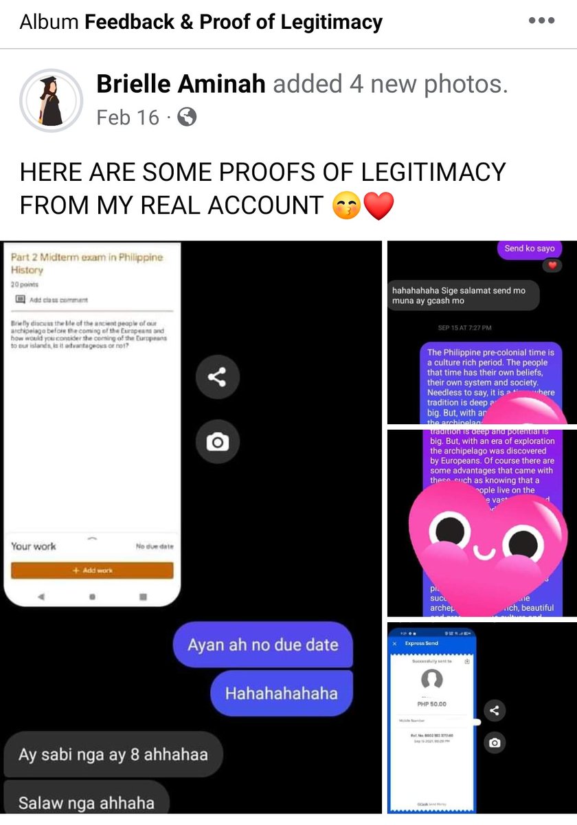 feedback from my past clients! 😚

hindi ko nalang ipost lahat 🥹 andami huhuu, screenshot ko nalang then kung nag dodoubt ka pa rin. Here yung link nung fb acc ko, check mo nalang lahat 🤗🤎

facebook.com/profile.php?id…