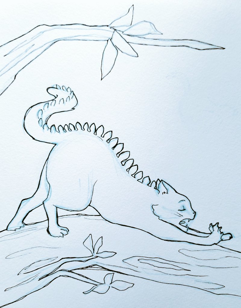 _mermaidmargo's tweet photo. @guillerhomo I subconsciously drew that pose as a stegosaurus cat for fan art for another thing entirely https://t.co/GCHPDhwEEO