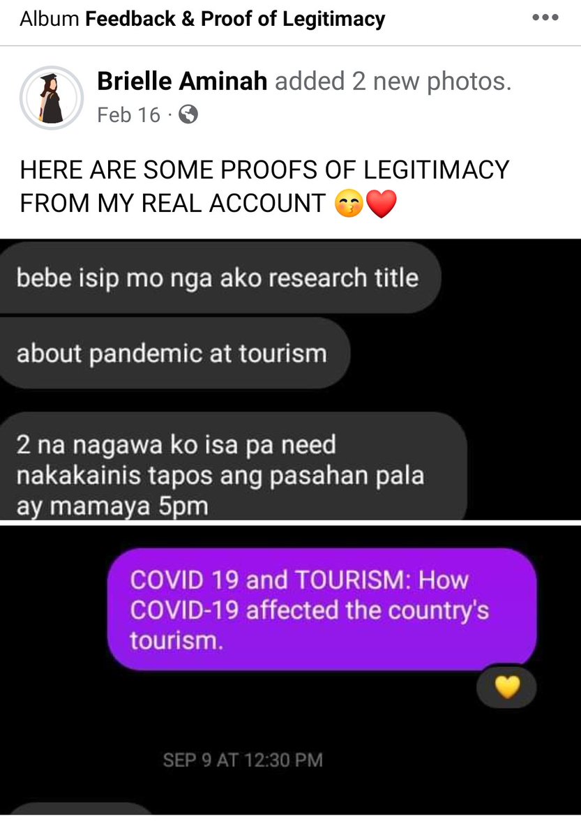 feedback from my past clients! 😚

hindi ko nalang ipost lahat 🥹 andami huhuu, screenshot ko nalang then kung nag dodoubt ka pa rin. Here yung link nung fb acc ko, check mo nalang lahat 🤗🤎

facebook.com/profile.php?id…